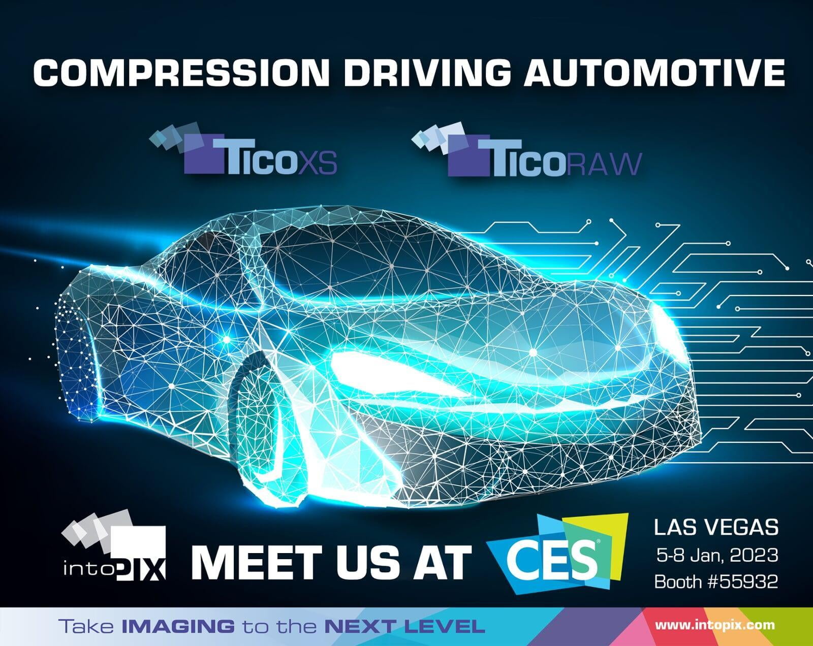 intoPIX shows the new lightweight video compression standards and technologies driving automotive at CES 2023